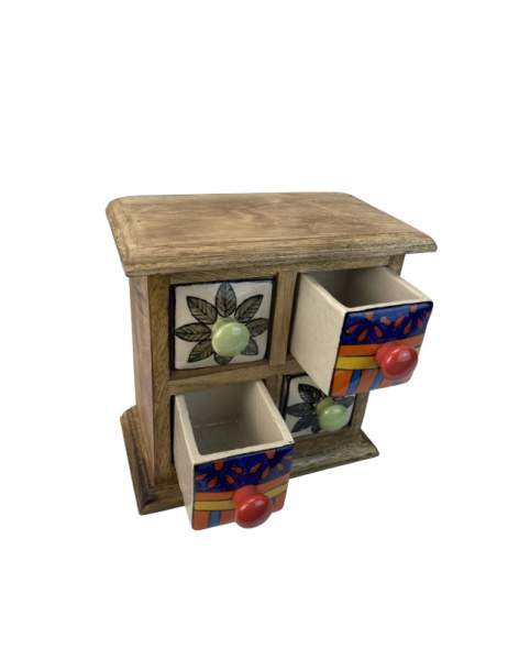 Kleinkommode mit 4 Keramikschubladen